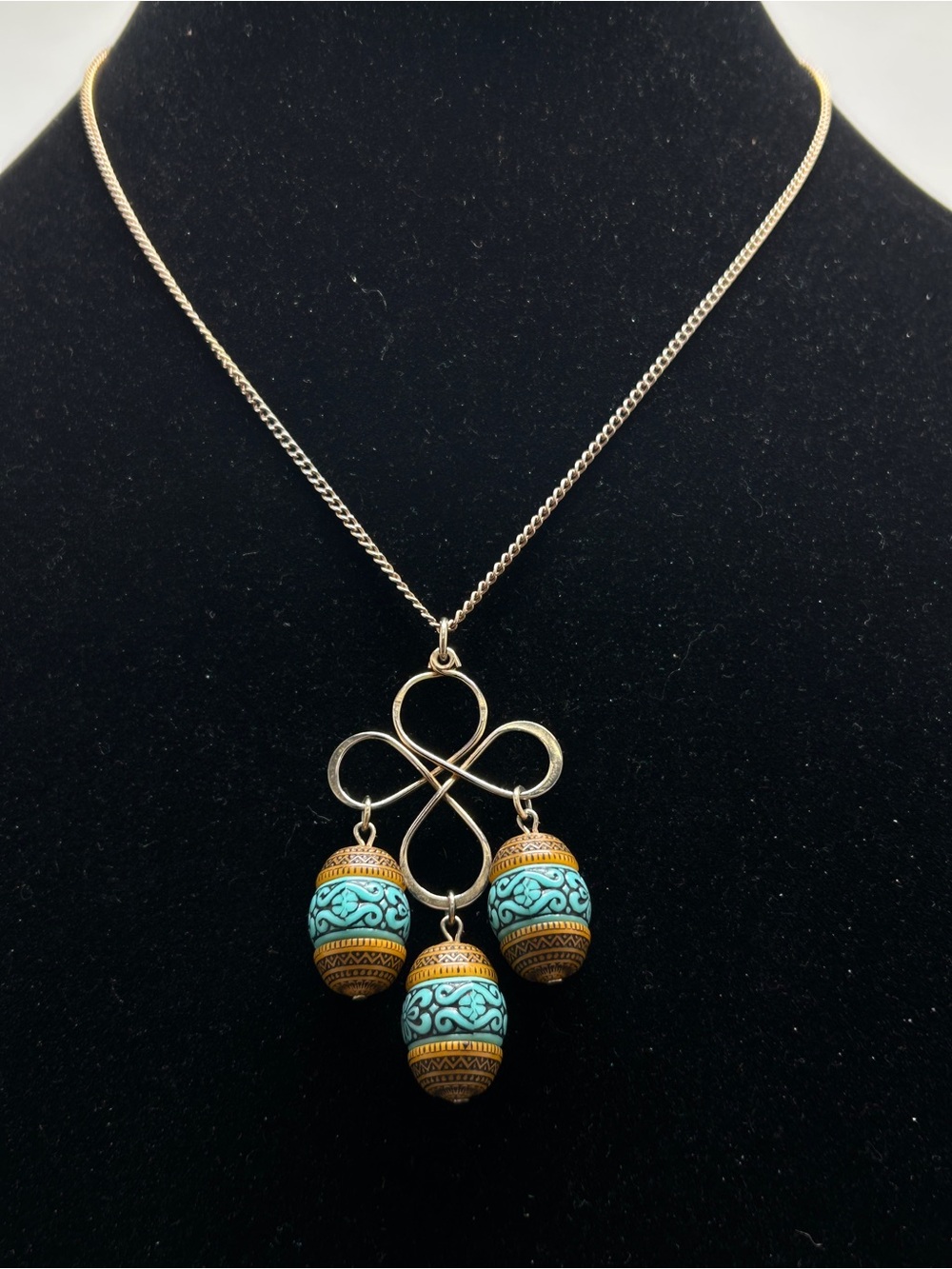 Sarah Coventry, Vintage Polka Gold Necklace With Dangly Pendant, 1974